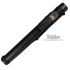 Etui rigide tube noir simili cuir Laperti pour queues de billard
