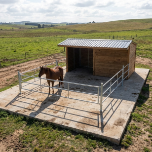 Abri terrasse pour chevaux